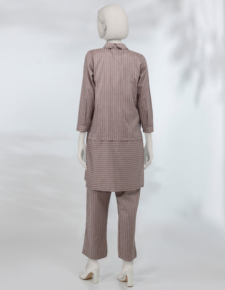Lawn Brown Stitched Suit - J. Junaid Jamshed