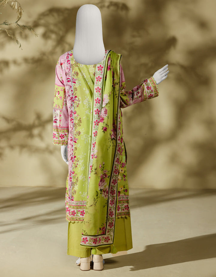 Lawn Lime Green Stitched Suit - J. Junaid Jamshed