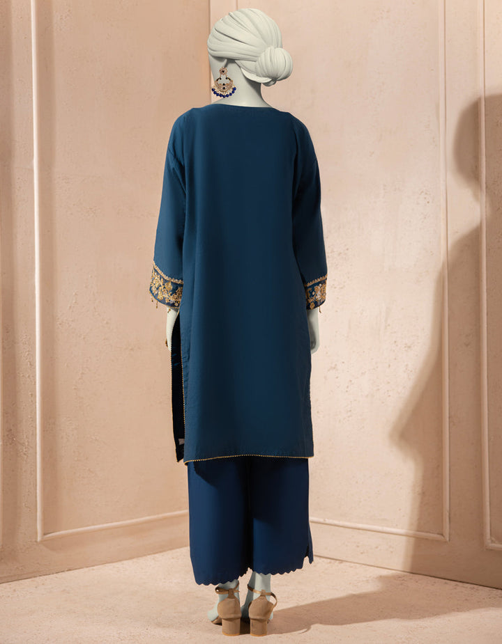 Organza Blue Kurti - J. Junaid Jamshed