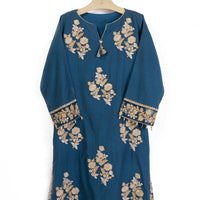 Organza Blue Kurti - J. Junaid Jamshed