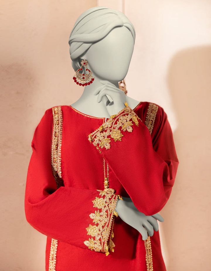 Organza Red Kurti - J. Junaid Jamshed