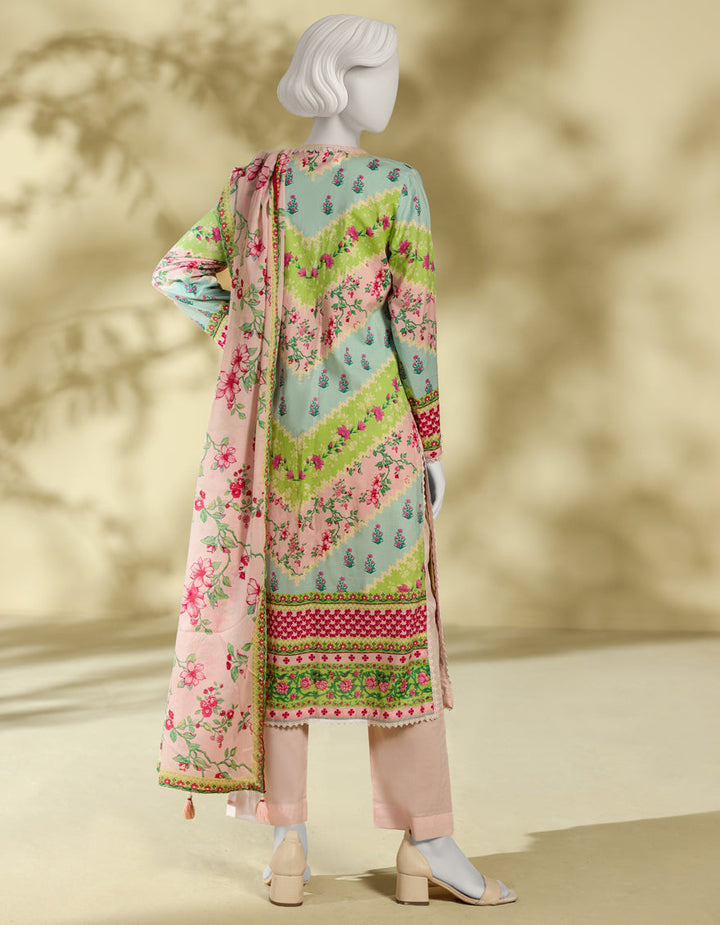 Lawn Multicolor Stitched Suit - J. Junaid Jamshed