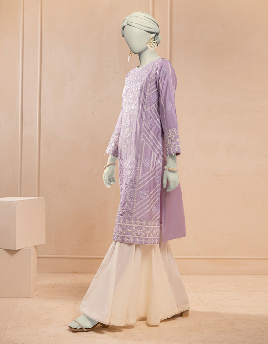 Organza Lilac Kurti - J. Junaid Jamshed