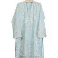 Organza Blue Kurti - J. Junaid Jamshed