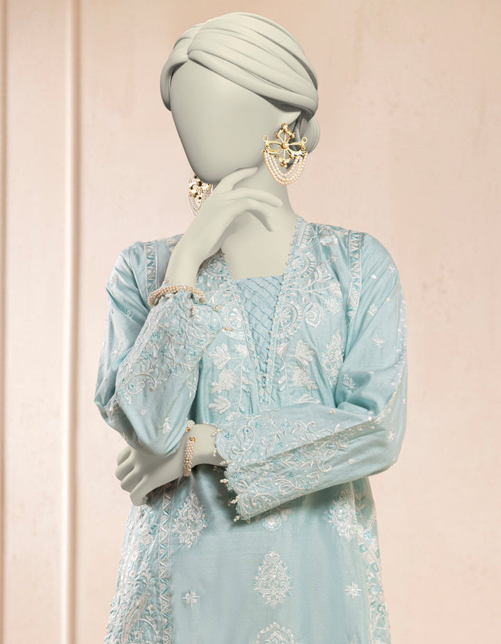 Organza Blue Kurti - J. Junaid Jamshed