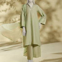 Lawn Green Stitched Suit - J. Junaid Jamshed