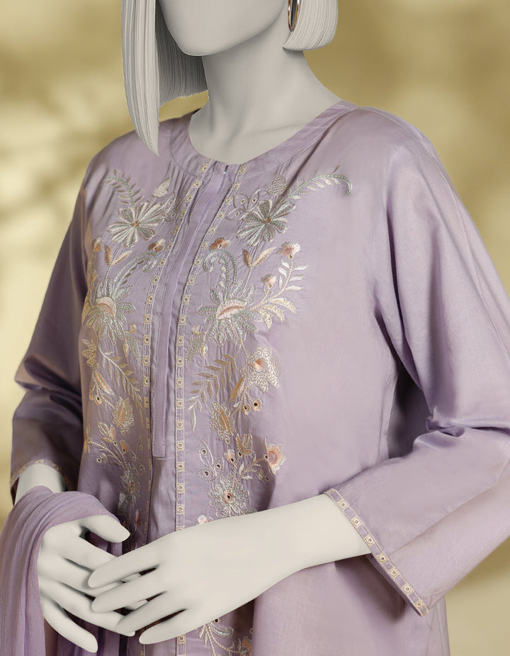 Lawn Lilac Stitched Suit - J. Junaid Jamshed