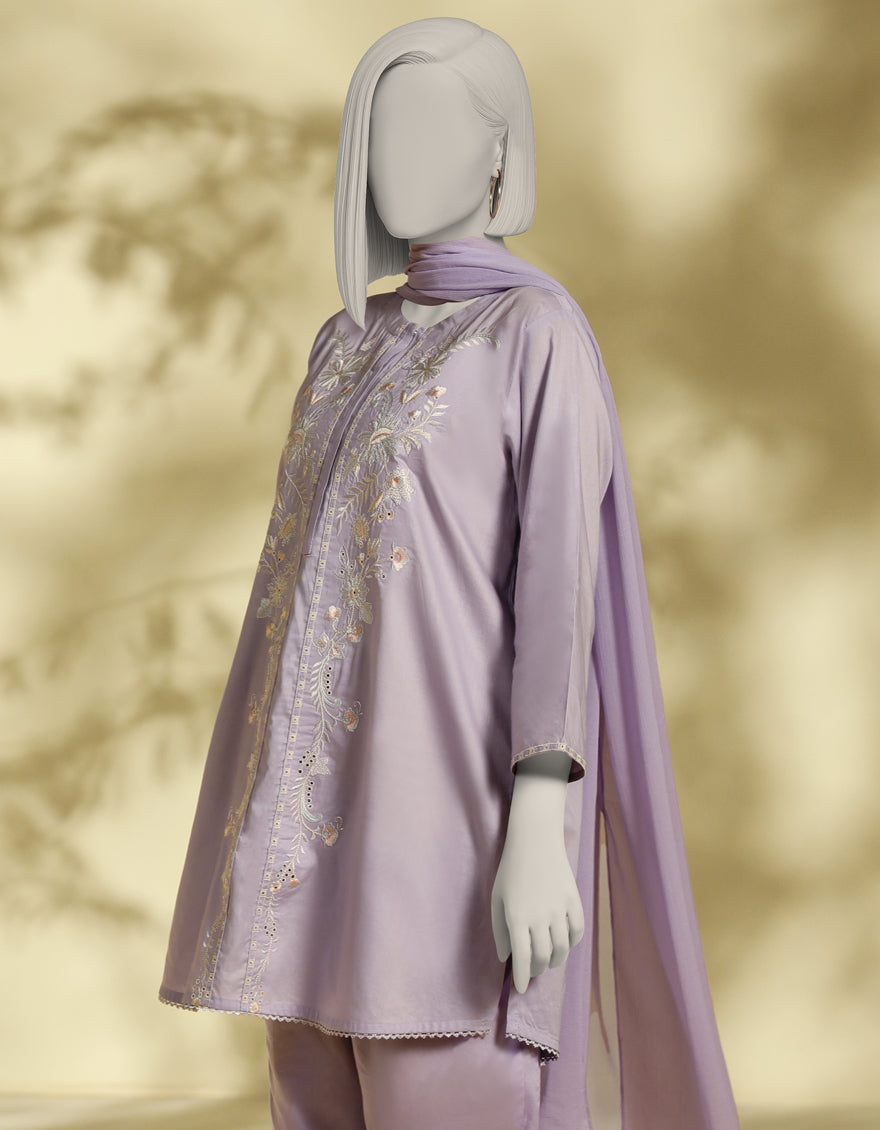 Lawn Lilac Stitched Suit - J. Junaid Jamshed