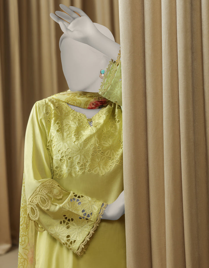 Lawn Yellow Stitched Suit - J. Junaid Jamshed