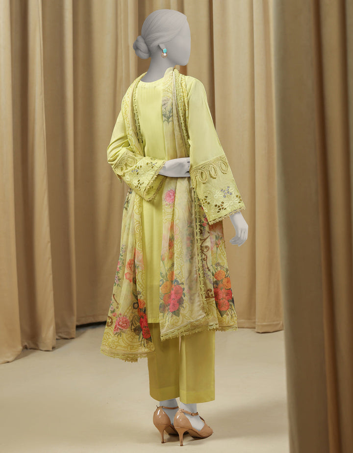 Lawn Yellow Stitched Suit - J. Junaid Jamshed