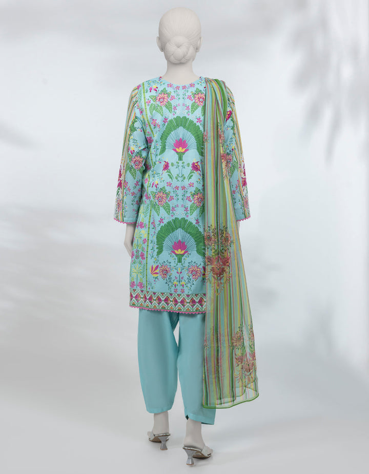 Lawn Multicolor Stitched Suit - J. Junaid Jamshed