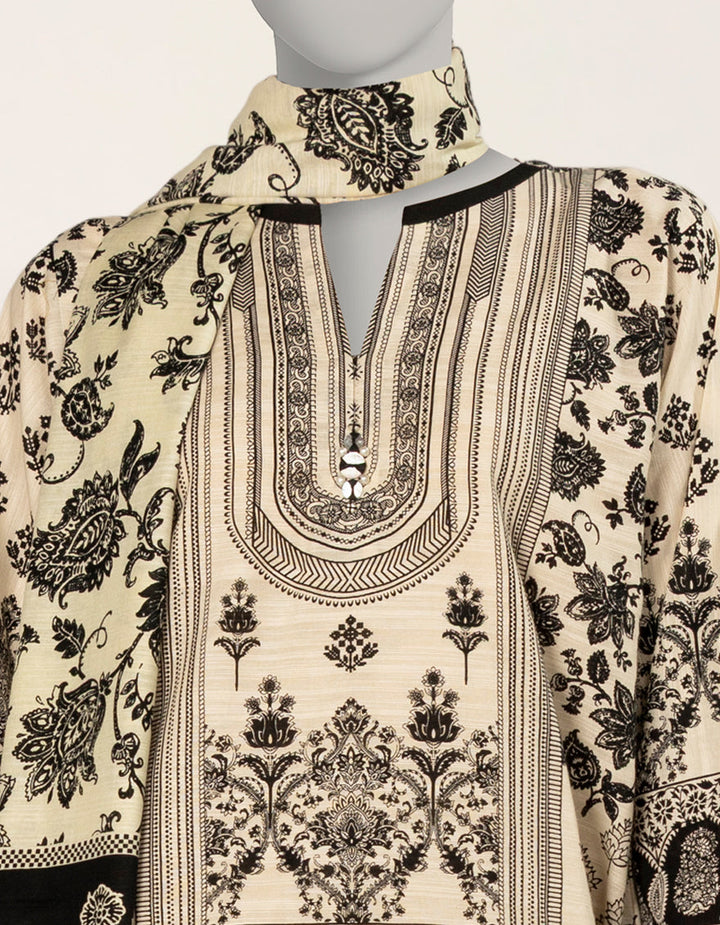 Khaddar Off White Stitched Suit - J. Junaid Jamshed