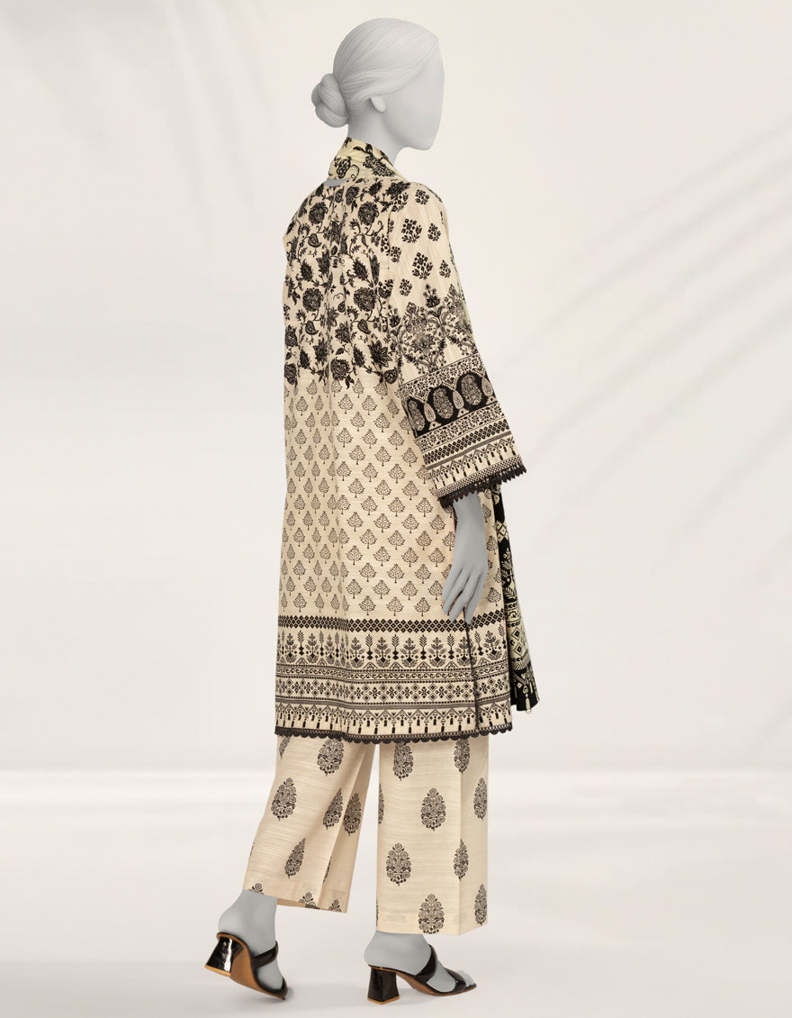 Khaddar Off White Stitched Suit - J. Junaid Jamshed