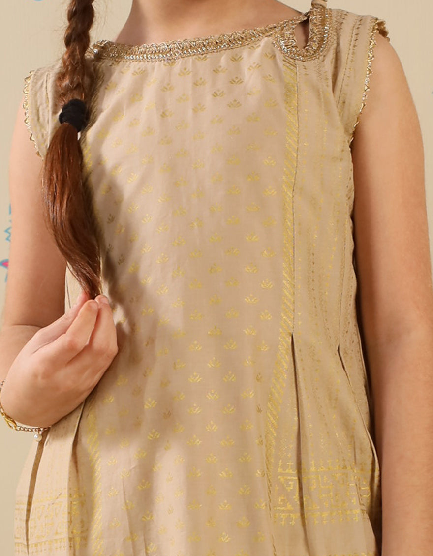 Lawn Brown Kurti - J. Junaid Jamshed