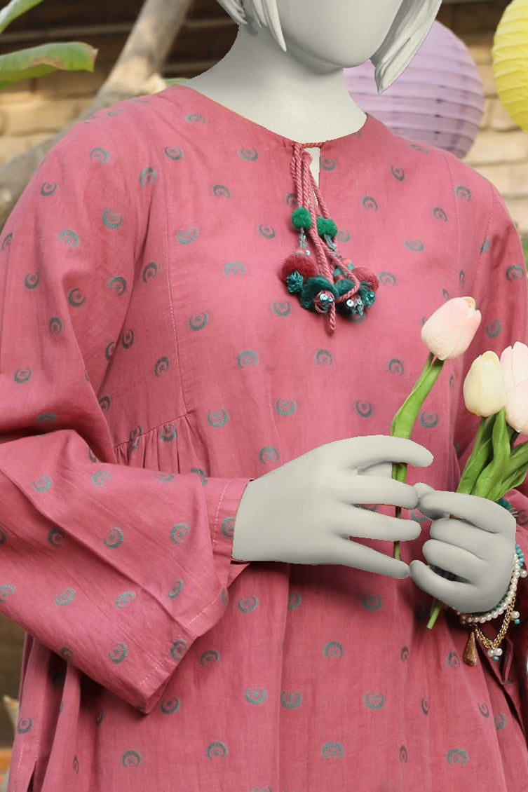 Jacquard Pink Stitched Suit - J. Junaid Jamshed