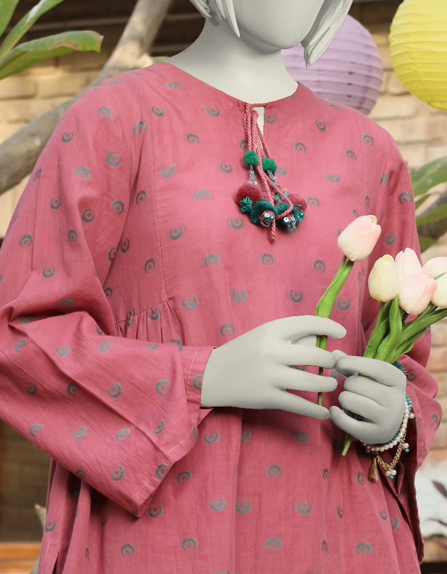 Jacquard Pink Stitched Suit - J. Junaid Jamshed