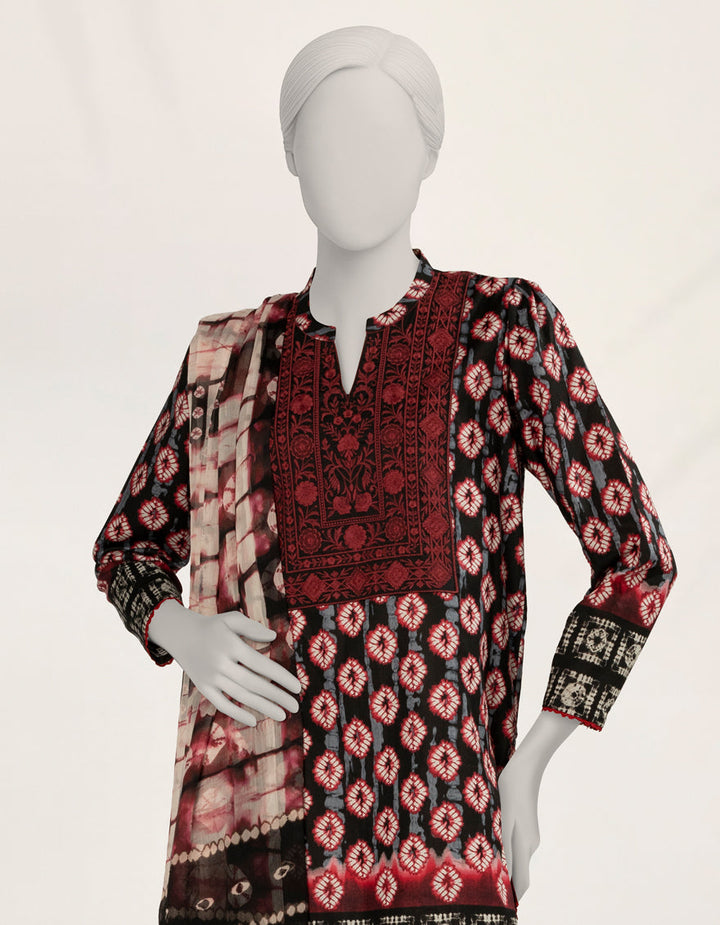 Liminal Black Stitched Suit - J. Junaid Jamshed
