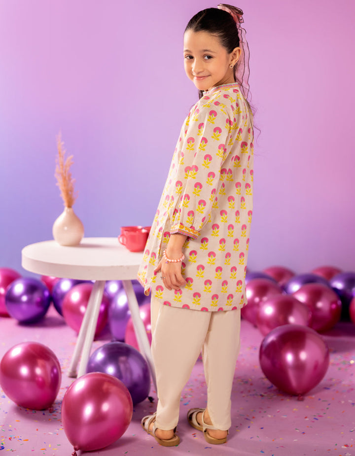 Lawn Beige Kurti - J. Junaid Jamshed
