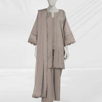 Liminal Grey Stitched Suit - J. Junaid Jamshed
