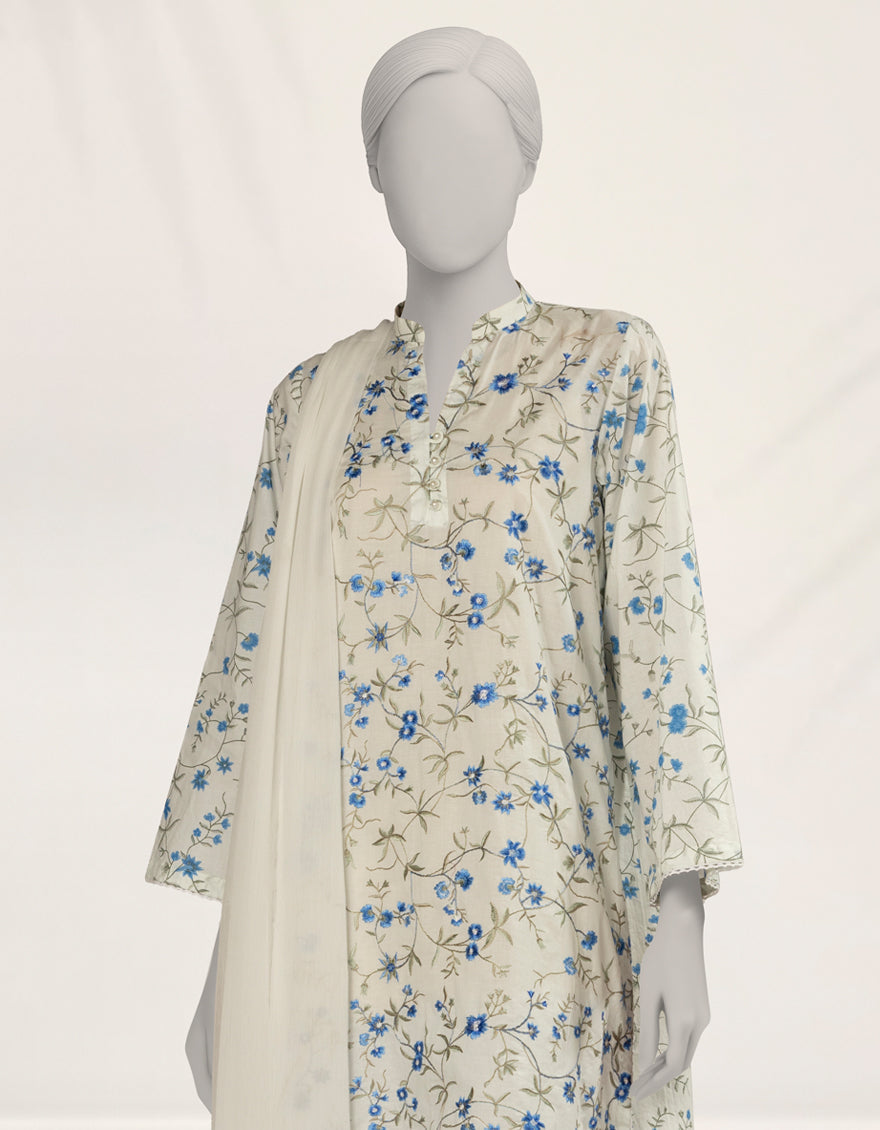 Liminal White Stitched Suit - J. Junaid Jamshed