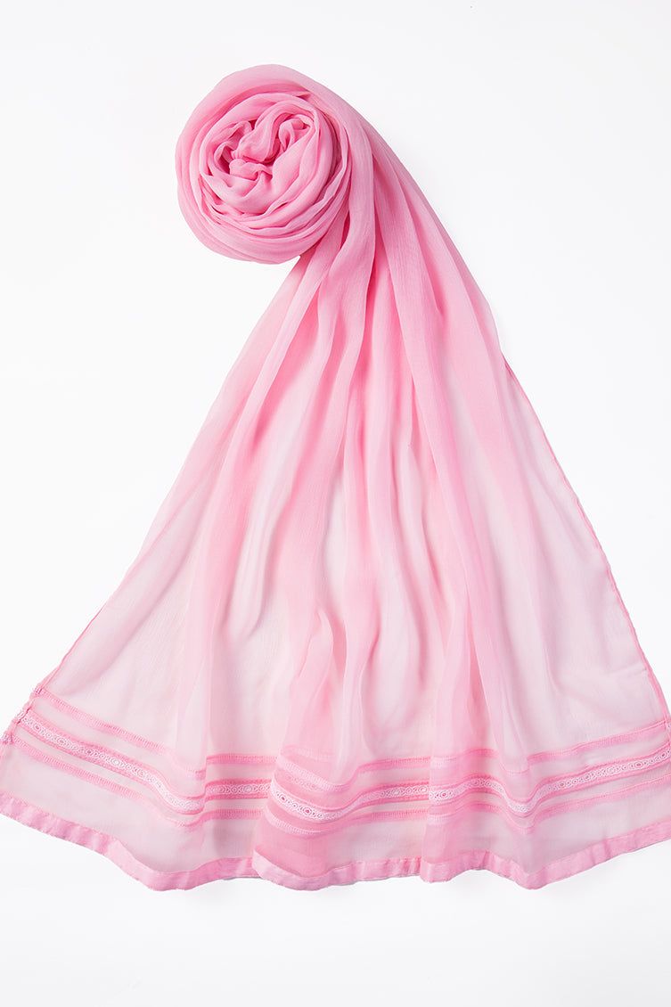 Impure Chiffon Pink Dupatta - J. Junaid Jamshed