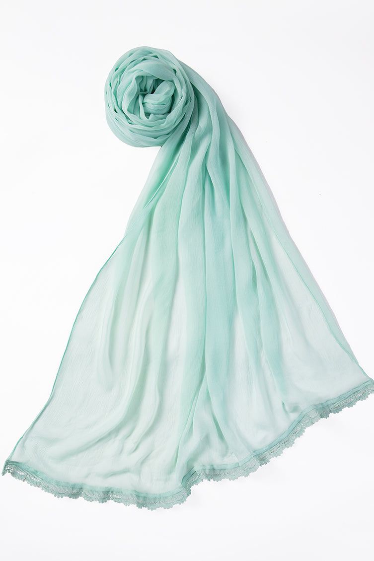 Impure Chiffon Green Dupatta - J. Junaid Jamshed