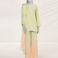 Impure Silk Green Stitched Suit - J. Junaid Jamshed