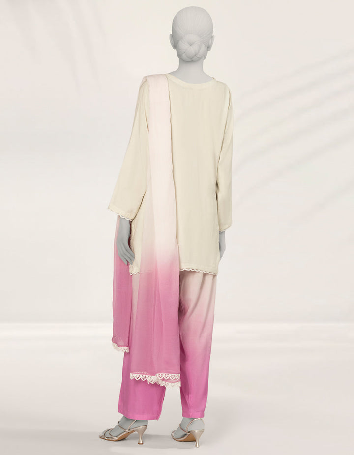 Silk Multicolor Stitched Suit - J. Junaid Jamshed