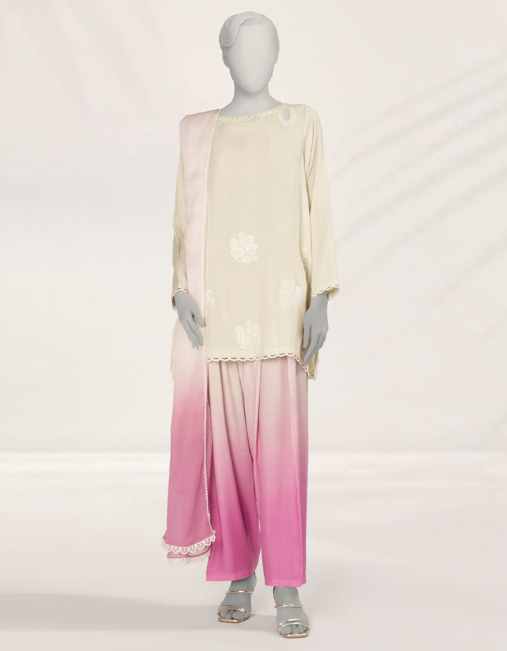 Silk Multicolor Stitched Suit - J. Junaid Jamshed