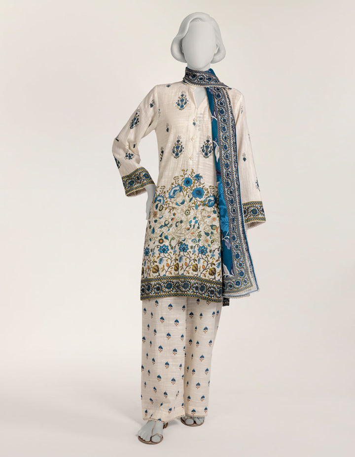 Khaddar Off White Stitched Suit - J. Junaid Jamshed