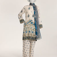 Khaddar Off White Stitched Suit - J. Junaid Jamshed