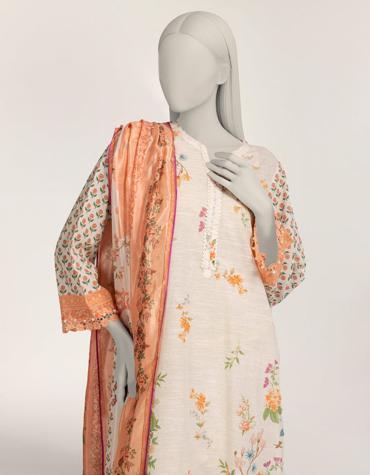 Khaddar Beige Stitched Suit - J. Junaid Jamshed