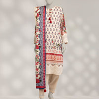 Khaddar Slub Off White Stitched Suit - J. Junaid Jamshed