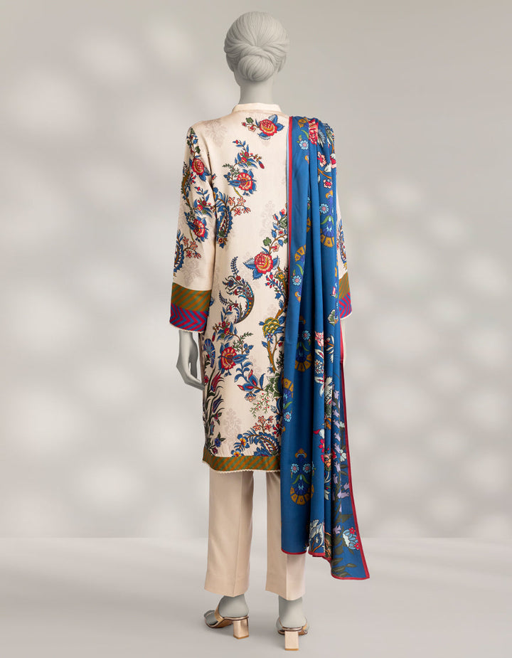 Marina Beige Stitched Suit - J. Junaid Jamshed