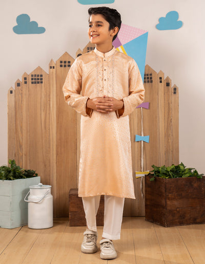 Blended Peach Special Kurta - J. Junaid Jamshed