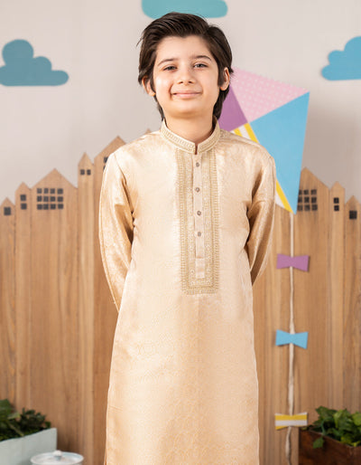 Polyester Brown Special Kurta - J. Junaid Jamshed