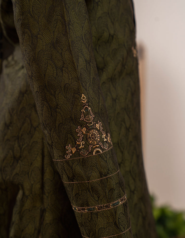 Polyester Green Special Kurta - J. Junaid Jamshed