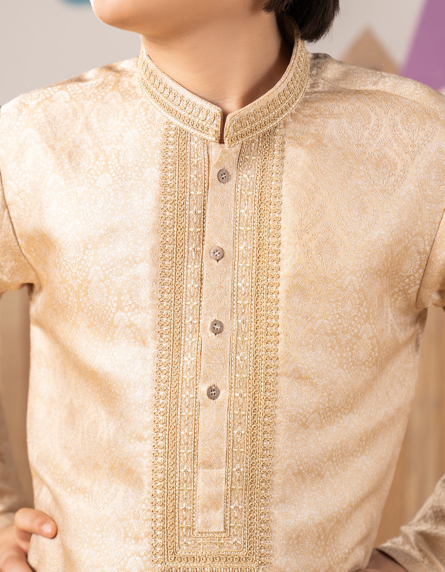 Polyester Brown Special Kurta - J. Junaid Jamshed