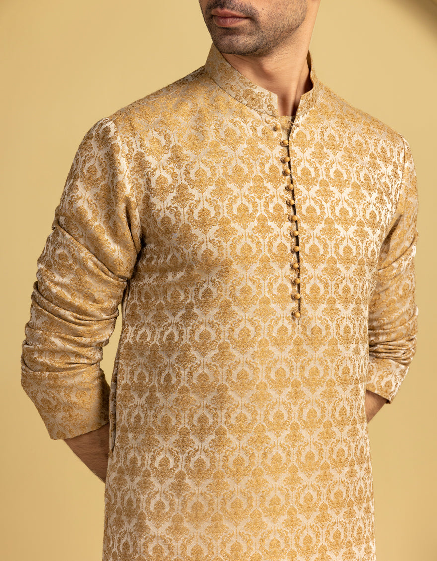 Polyester Brown Special Kurta - J. Junaid Jamshed
