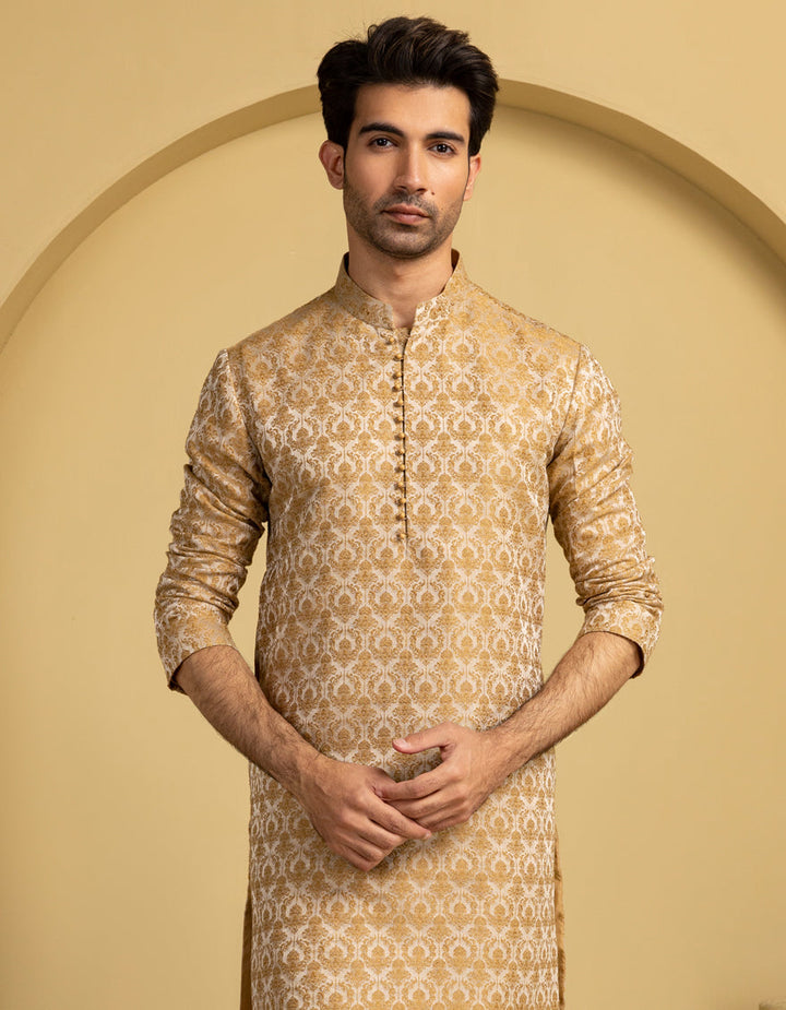 Polyester Brown Special Kurta - J. Junaid Jamshed