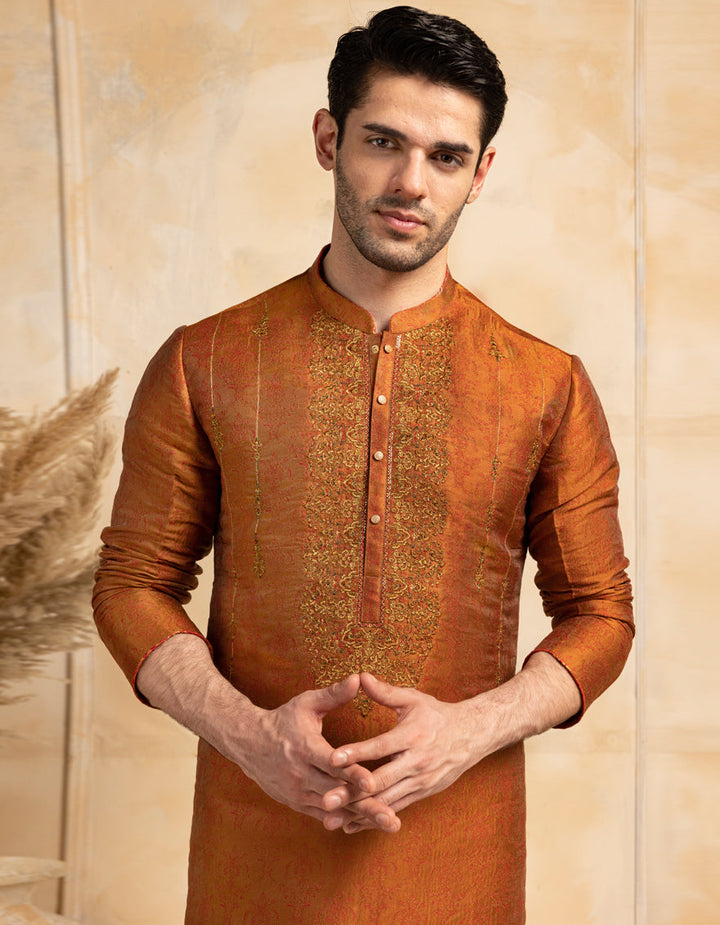 Blended Rust Special Kurta - J. Junaid Jamshed