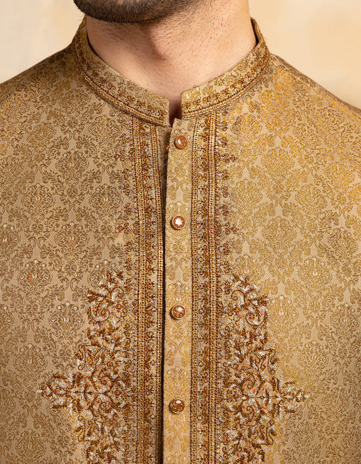 Polyester Yellow Special Kurta - J. Junaid Jamshed