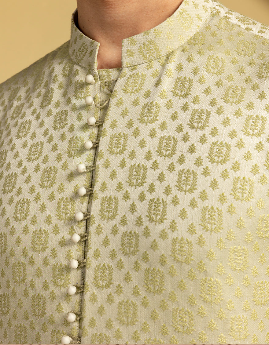 Polyester Green Special Kurta - J. Junaid Jamshed