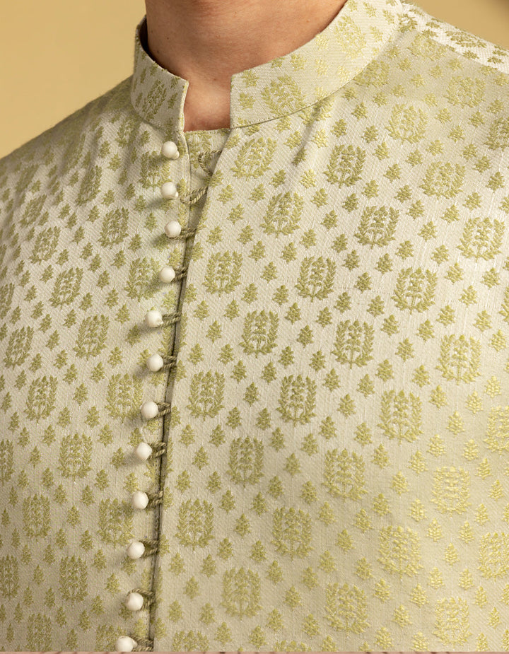 Polyester Green Special Kurta - J. Junaid Jamshed