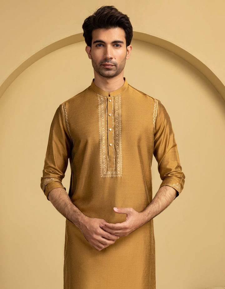 Blended Yellow Special Kurta - J. Junaid Jamshed