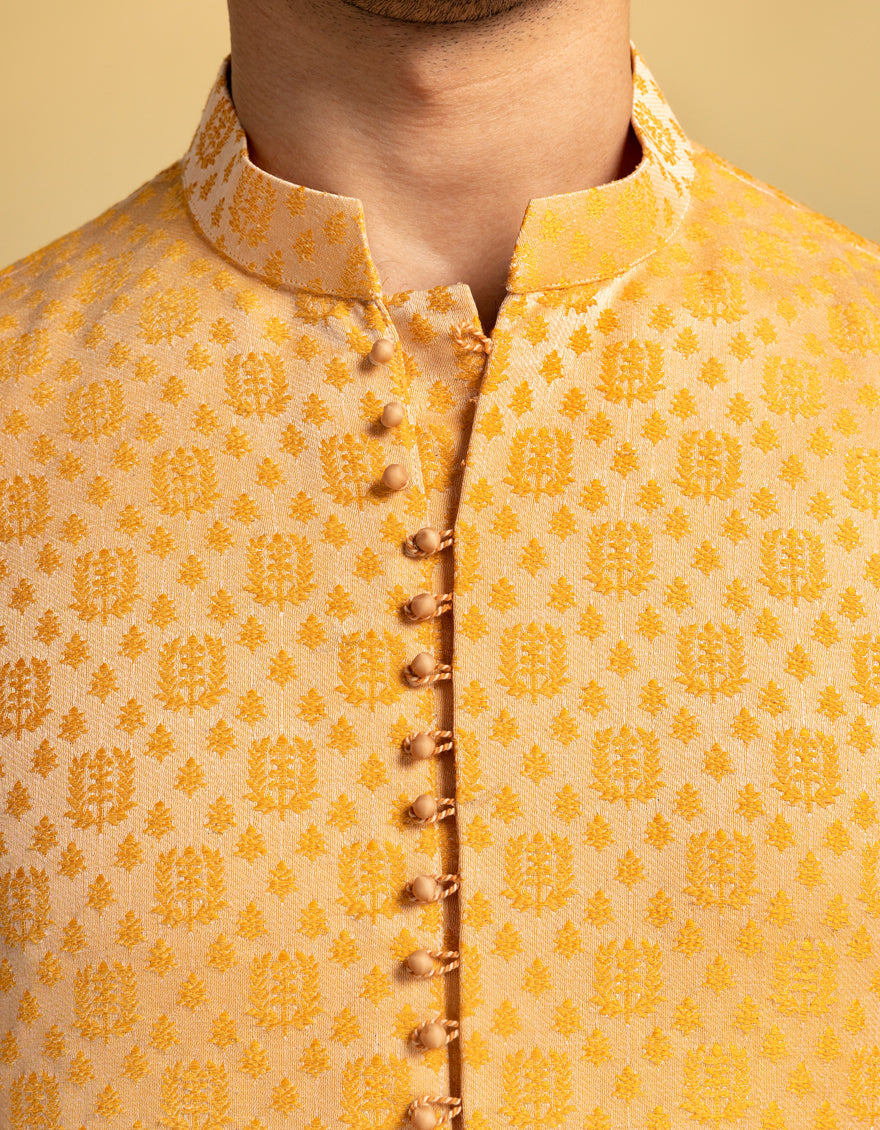 Polyester Orange Special Kurta - J. Junaid Jamshed