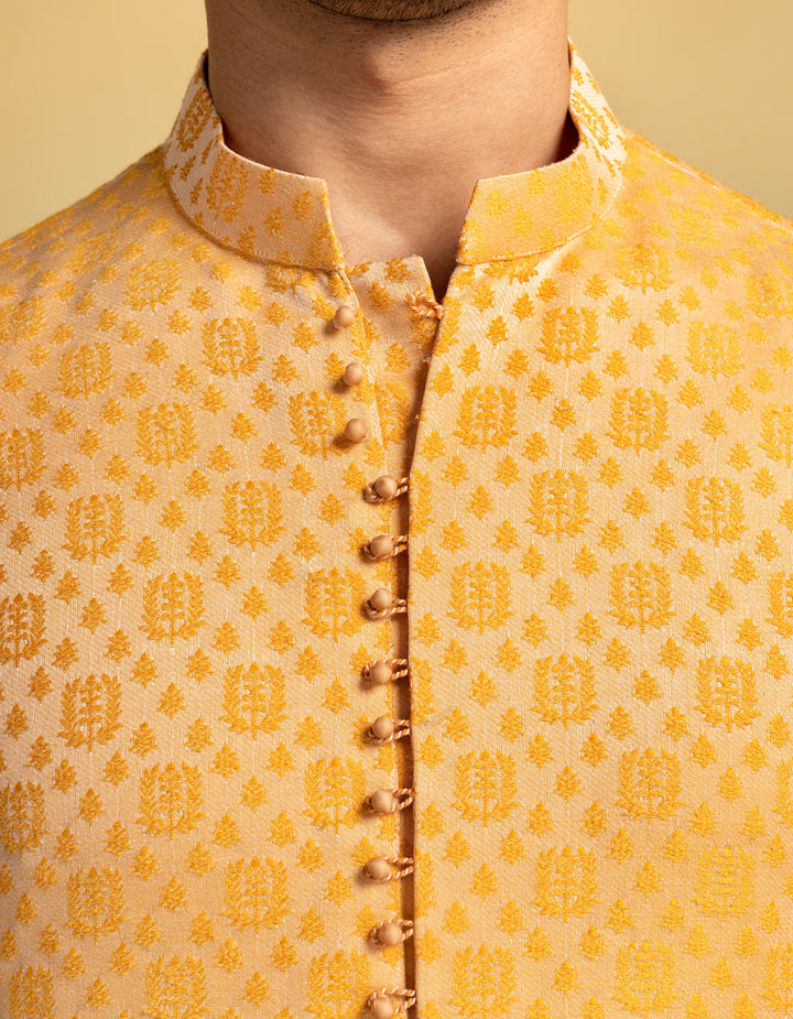 Polyester Orange Special Kurta - J. Junaid Jamshed