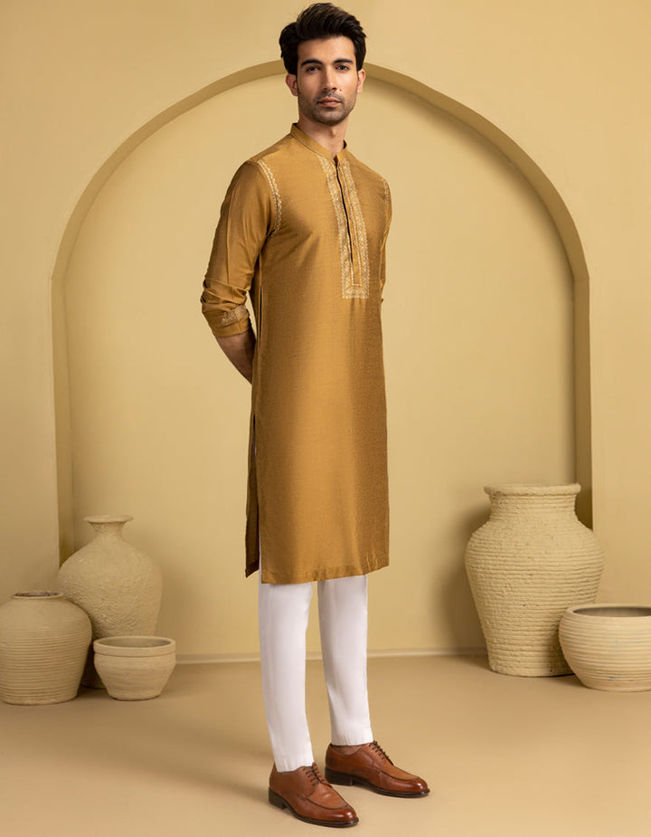 Blended Yellow Special Kurta - J. Junaid Jamshed