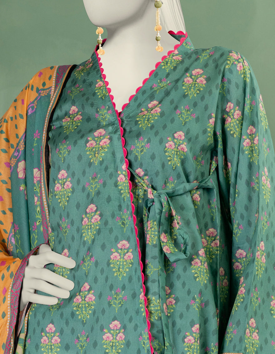 Lawn Multicolor Unstitched Suit - J. Junaid Jamshed