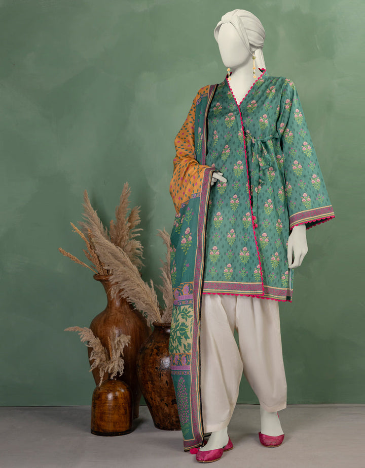 Lawn Multicolor Unstitched Suit - J. Junaid Jamshed